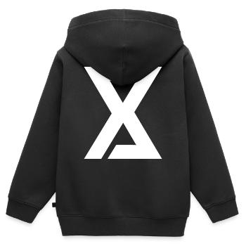 Einfaches Logo für digitale Kunst - Kinder Premium Organic Zip Hoodie - Schwarz - Hinten - AI Model Kid Male (0cm)
