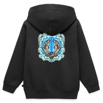 Hecht - Kinder Premium Organic Zip Hoodie - Schwarz - Hinten - AI Model Kid Male (0cm)