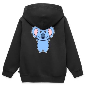 Koala - Kinder Premium Organic Zip Hoodie - Schwarz - Hinten - AI Model Kid Male (0cm)