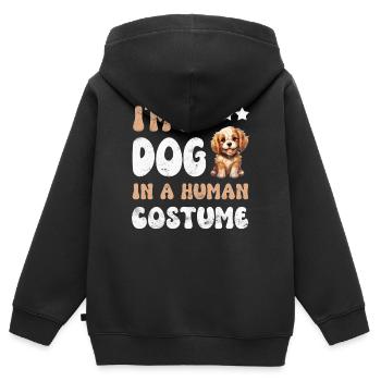 Hund Hunde - Kinder Premium Organic Zip Hoodie - Schwarz - Hinten - AI Model Kid Male (0cm)