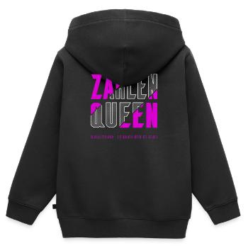 Zahlen Queen - Kinder Premium Organic Zip Hoodie - Schwarz - Hinten - AI Model Kid Male (0cm)