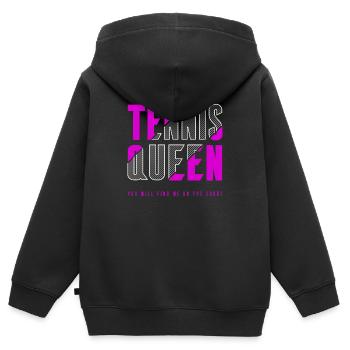 Tennis Königin - Kinder Premium Organic Zip Hoodie - Schwarz - Hinten - AI Model Kid Male (0cm)