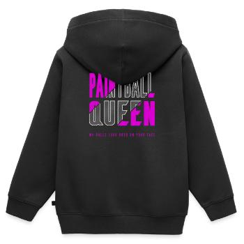 Paintball Königin - Kinder Premium Organic Zip Hoodie - Schwarz - Hinten - AI Model Kid Male (0cm)