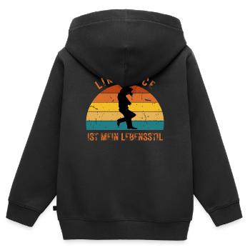 Ideales Geschenk: Linedance ist mein Lebensstil - Kinder Premium Organic Zip Hoodie - Schwarz - Hinten - AI Model Kid Male (0cm)