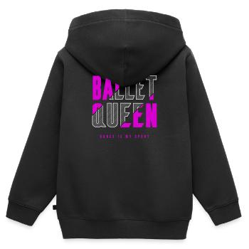 Ballett Königin - Kinder Premium Organic Zip Hoodie - Schwarz - Hinten - AI Model Kid Male (0cm)