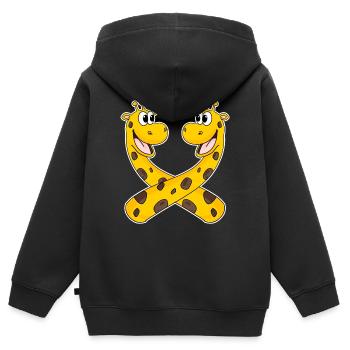 Girafe Girafe - Sweat Premium à capuche zippé enfant bio - noir - Dos - AI Model Kid Male (0cm)