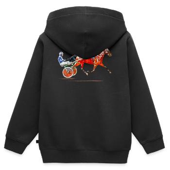 Trotting - Kids Premium Organic Zip-up Hoodie - black - Back - AI Model Kid Male (0cm)
