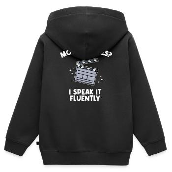 Movie Night Statement Movies Cineast Theatre Movies - Sweat Premium à capuche zippé enfant bio - noir - Dos - AI Model Kid Male (0cm)