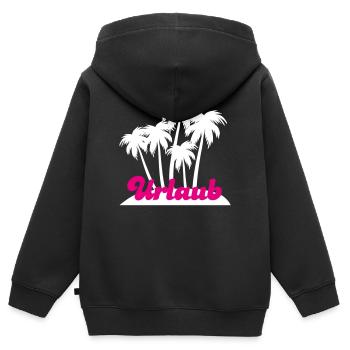 Urlaub Palmen Insel Ferien urlaubsreif Südsee - Kinder Premium Organic Zip Hoodie - Schwarz - Hinten - AI Model Kid Male (0cm)