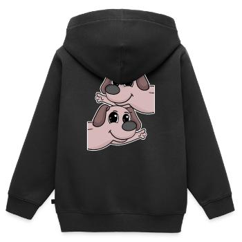 Hund hunde - Kinder Premium Organic Zip Hoodie - Schwarz - Hinten - AI Model Kid Male (0cm)