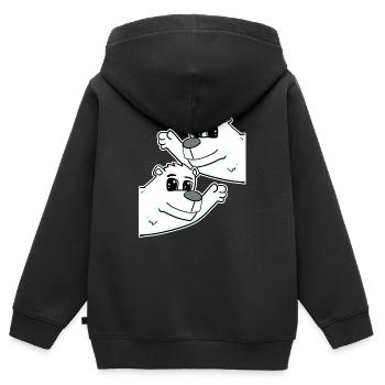 Eisbär Eisbären Bär - Kinder Premium Organic Zip Hoodie - Schwarz - Hinten - AI Model Kid Male (0cm)