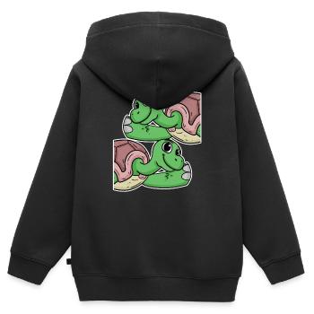 Schildkröte Schildkröten - Kinder Premium Organic Zip Hoodie - Schwarz - Hinten - AI Model Kid Male (0cm)