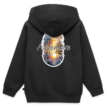 Aventure - Sweat Premium à capuche zippé enfant bio - noir - Dos - AI Model Kid Male (0cm)