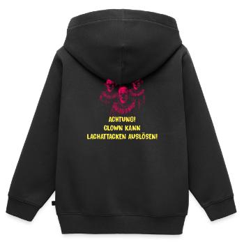 Clown Design - Kinder Premium Organic Zip Hoodie - Schwarz - Hinten - AI Model Kid Male (0cm)