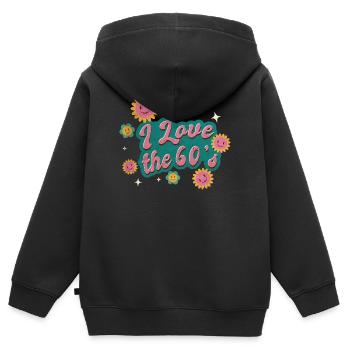 Ich liebe die 60er Jahre - Kinder Premium Organic Zip Hoodie - Schwarz - Hinten - AI Model Kid Male (0cm)
