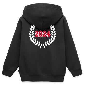 2024 - Birthday Anniversary JGA Wedding Year - Kids Premium Organic Zip-up Hoodie - black - Back - AI Model Kid Male (0cm)