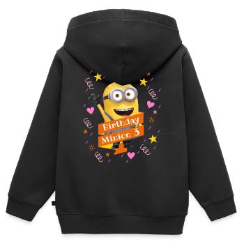 Minions Birthday Minion 3 - Kinder Premium Organic Zip Hoodie - Schwarz - Hinten - AI Model Kid Male (0cm)