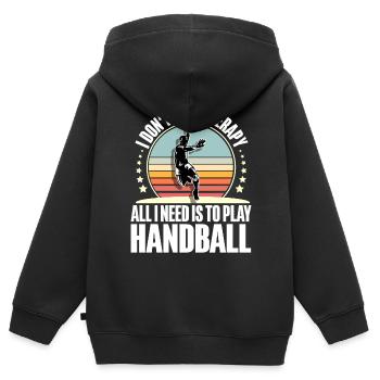 Handball Handballer - Kinder Premium Organic Zip Hoodie - Schwarz - Hinten - AI Model Kid Male (0cm)