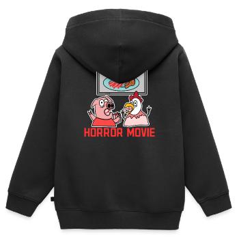 Cinéma Films Déclaration Cinéma Night Cinéma Streaming - Sweat Premium à capuche zippé enfant bio - noir - Dos - AI Model Kid Male (0cm)