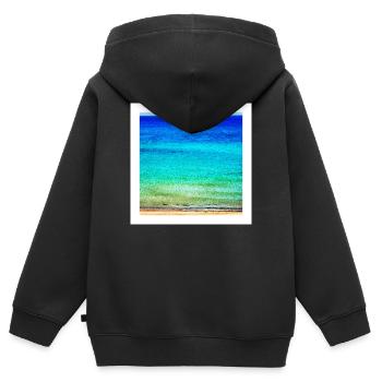 Mer - Sweat Premium à capuche zippé enfant bio - noir - Dos - AI Model Kid Male (0cm)