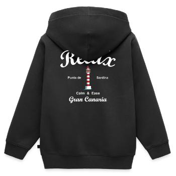 Relax, Grande Canarie, Punta de Sardina, Espagne - Sweat Premium à capuche zippé enfant bio - noir - Dos - AI Model Kid Male (0cm)