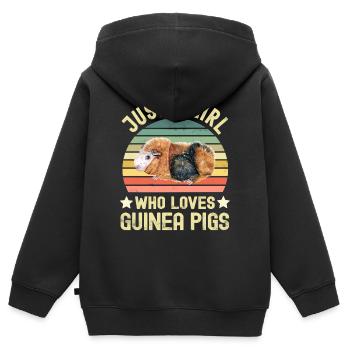 Meerschweinchen - Kinder Premium Organic Zip Hoodie - Schwarz - Hinten - AI Model Kid Male (0cm)