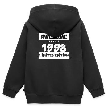 1998 - Jahrgang 1998 - Fantastisch seit 1998 - Kinder Premium Organic Zip Hoodie - Schwarz - Hinten - AI Model Kid Male (0cm)