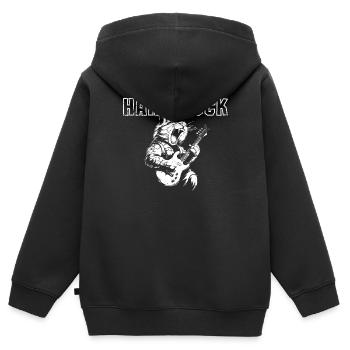 Hard Rock Cat - Sweat Premium à capuche zippé enfant bio - noir - Dos - AI Model Kid Male (0cm)