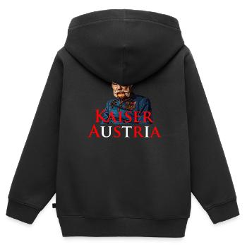 Kaiser Austria – Historisches Österreich Motiv - Kinder Premium Organic Zip Hoodie - Schwarz - Hinten - AI Model Kid Male (0cm)