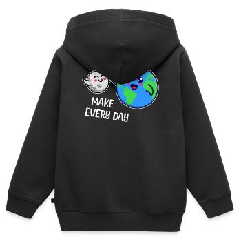 Mutter Erde Statement Umweltfreundlich Umwelt - Kinder Premium Organic Zip Hoodie - Schwarz - Hinten - AI Model Kid Male (0cm)