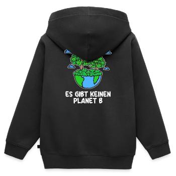 Baum Planet Erde Statement Umwelt Umweltfreundlich - Kinder Premium Organic Zip Hoodie - Schwarz - Hinten - AI Model Kid Male (0cm)