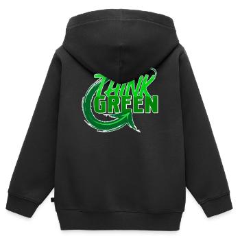 Environnement Déclaration de l’environnementaliste Terre Mère Nature - Sweat Premium à capuche zippé enfant bio - noir - Dos - AI Model Kid Male (0cm)