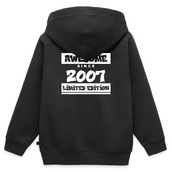 2007 - Year 2007 - Fantastic since 2007 - Kids Premium Organic Zip-up Hoodie - black - Back - AI Model Kid Male (0cm)