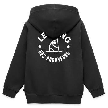 paddle, fan de paddle, pagayeur, stand up - Sweat Premium à capuche zippé enfant bio - noir - Dos - AI Model Kid Male (0cm)