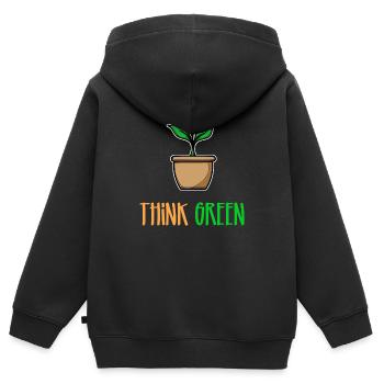 Tree Statement Environment Earth Nature Conservation Nature - Kids Premium Organic Zip-up Hoodie - black - Back - AI Model Kid Male (0cm)