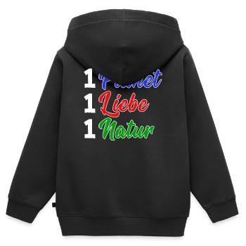 Natur Erde Umwelt Umweltfreundlich Statement - Kinder Premium Organic Zip Hoodie - Schwarz - Hinten - AI Model Kid Male (0cm)