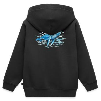 Baleine à bosse - Sweat Premium à capuche zippé enfant bio - noir - Dos - AI Model Kid Male (0cm)