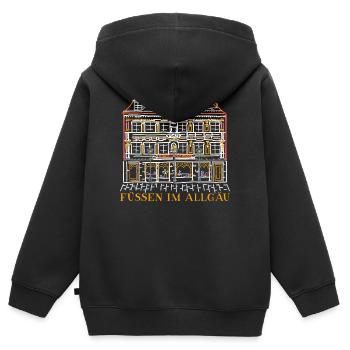 Füssen im Allgäu,Altstadt, Bayern, Deutschland - Kinder Premium Organic Zip Hoodie - Schwarz - Hinten - AI Model Kid Male (0cm)