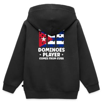 Domino Spiel Design - Kinder Premium Organic Zip Hoodie - Schwarz - Hinten - AI Model Kid Male (0cm)