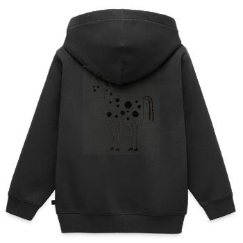 Pony - Kinder Premium Organic Zip Hoodie - Schwarz - Hinten - AI Model Kid Male (0cm)