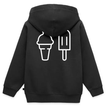 Ich will Eis - Kinder Premium Organic Zip Hoodie - Schwarz - Hinten - AI Model Kid Male (0cm)