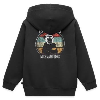 Vintage Monkey Gymnasium Pun - Kids Premium Organic Zip-up Hoodie - black - Back - AI Model Kid Male (0cm)
