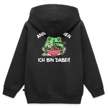 Japan Statement Anime Manga Ramen Zeichentrick - Kinder Premium Organic Zip Hoodie - Schwarz - Hinten - AI Model Kid Male (0cm)