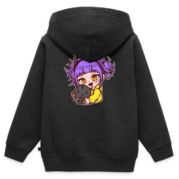 Zeichentrick Anime Comic Manga Animation Mädchen - Kinder Premium Organic Zip Hoodie - Schwarz - Hinten - AI Model Kid Male (0cm)