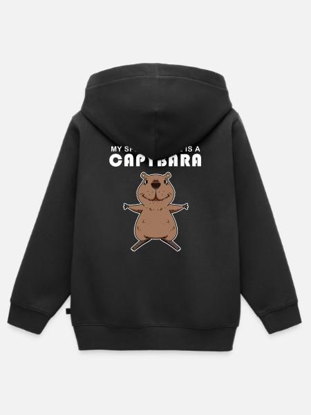 Capybara Wasserschwein Capybaras - Kinder Premium Organic Zip Hoodie - Schwarz