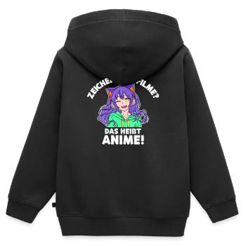 Anime Zeichentrick Comic Japan Mangastyle Manga - Kinder Premium Organic Zip Hoodie - Schwarz - Hinten - AI Model Kid Male (0cm)