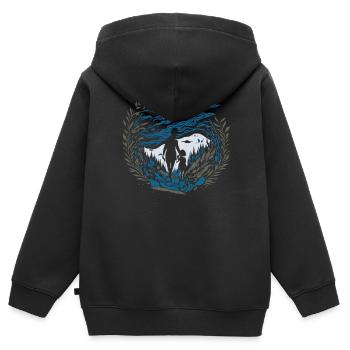 Ethereal Whispers - Kids Premium Organic Zip-up Hoodie - black - Back - AI Model Kid Male (0cm)