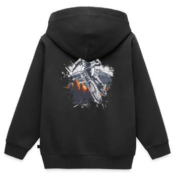 Brosse à vélo de montagne - Sweat Premium à capuche zippé enfant bio - noir - Dos - AI Model Kid Male (0cm)