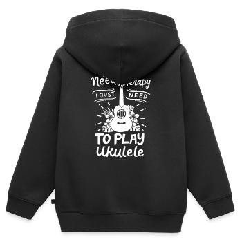 Ukulele Ukulele-Spieler - Kinder Premium Organic Zip Hoodie - Schwarz - Hinten - AI Model Kid Male (0cm)