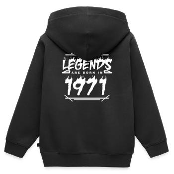 1971 - Jahrgang 1971 - Baujahr 1971 - Kinder Premium Organic Zip Hoodie - Schwarz - Hinten - AI Model Kid Male (0cm)